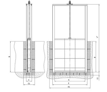 Схема поверхностного затвора щитового
